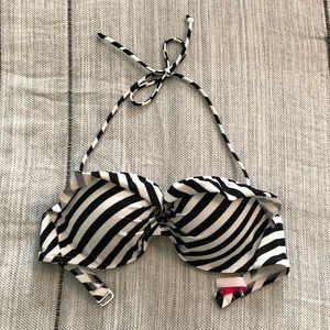 Stripe bandeau bikini top